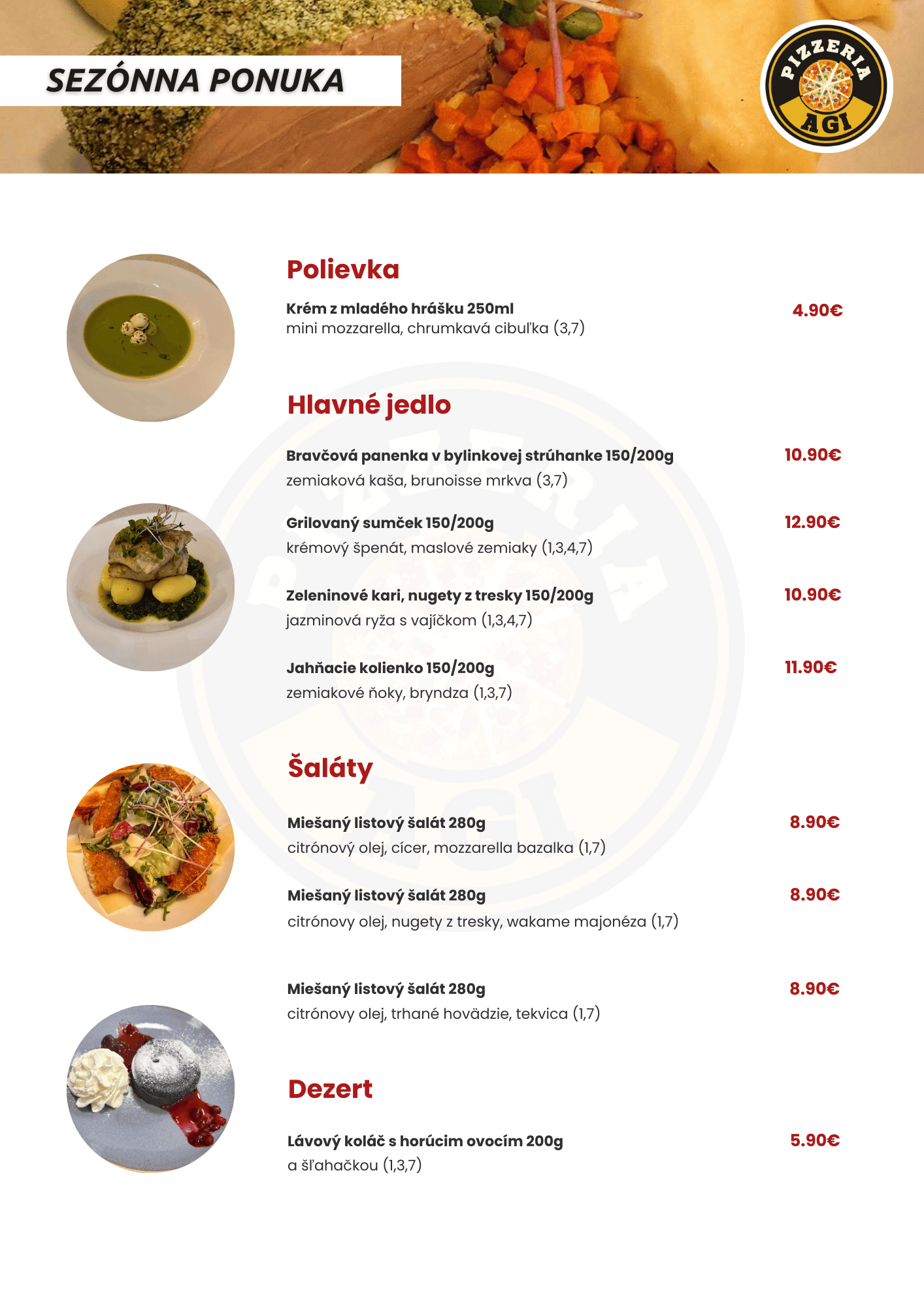 pizzeria AGI sezonna ponuka updated